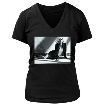 Scarlett Johansson Women's Deep V-Neck TShirt