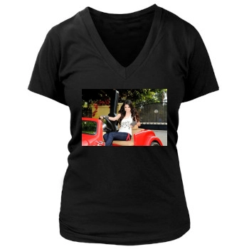 Selena Gomez Women's Deep V-Neck TShirt