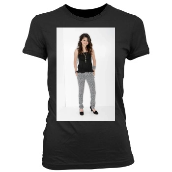 Selena Gomez Women's Junior Cut Crewneck T-Shirt