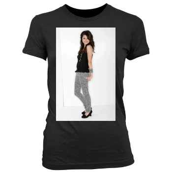 Selena Gomez Women's Junior Cut Crewneck T-Shirt