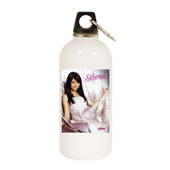 Selena Gomez White Water Bottle With Carabiner