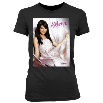 Selena Gomez Women's Junior Cut Crewneck T-Shirt