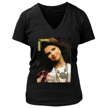 Selena Gomez Women's Deep V-Neck TShirt