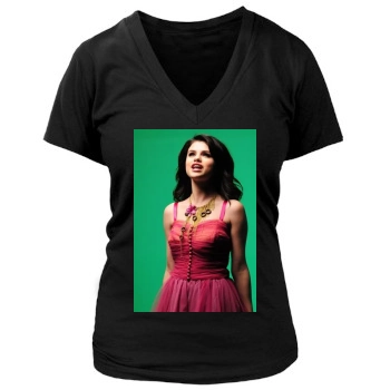 Selena Gomez Women's Deep V-Neck TShirt