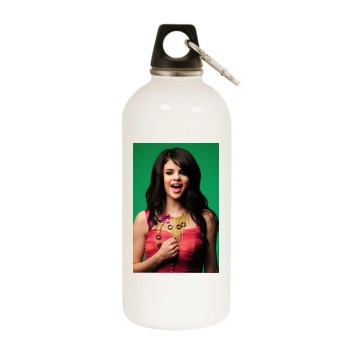 Selena Gomez White Water Bottle With Carabiner