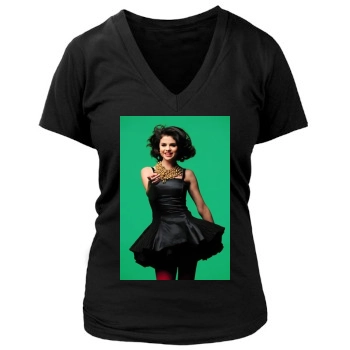 Selena Gomez Women's Deep V-Neck TShirt