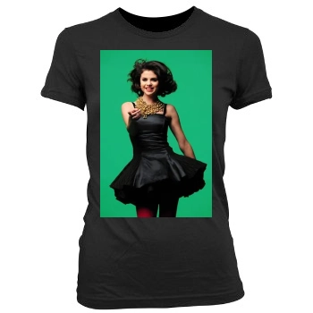 Selena Gomez Women's Junior Cut Crewneck T-Shirt