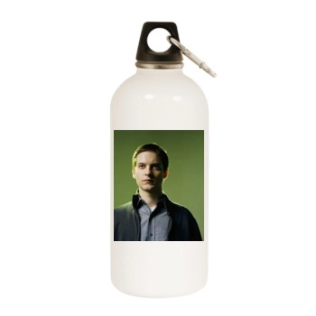 Tobey Maguire White Water Bottle With Carabiner