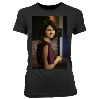 Selena Gomez Women's Junior Cut Crewneck T-Shirt