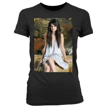 Selena Gomez Women's Junior Cut Crewneck T-Shirt