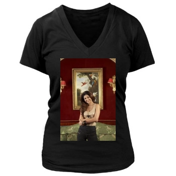 Shilpa Shetty Women's Deep V-Neck TShirt