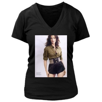 Sophie Marceau Women's Deep V-Neck TShirt