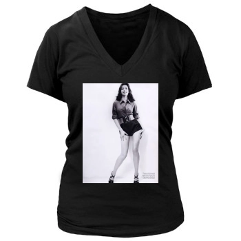 Sophie Marceau Women's Deep V-Neck TShirt