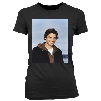 Tom Welling Women's Junior Cut Crewneck T-Shirt