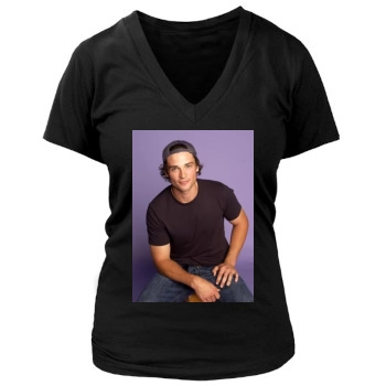 Tom Welling Women's Deep V-Neck TShirt