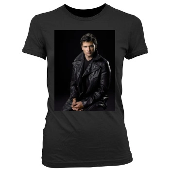 Tom Welling Women's Junior Cut Crewneck T-Shirt