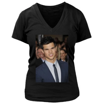 Taylor Lautner Women's Deep V-Neck TShirt