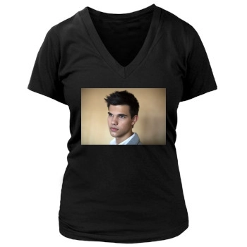 Taylor Lautner Women's Deep V-Neck TShirt