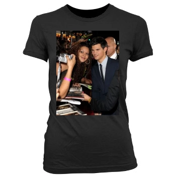 Taylor Lautner Women's Junior Cut Crewneck T-Shirt