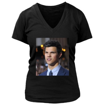 Taylor Lautner Women's Deep V-Neck TShirt