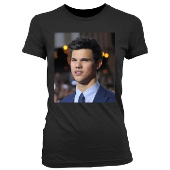 Taylor Lautner Women's Junior Cut Crewneck T-Shirt