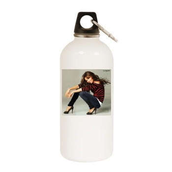 Thalia White Water Bottle With Carabiner