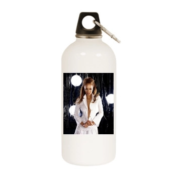 Tyra Banks White Water Bottle With Carabiner