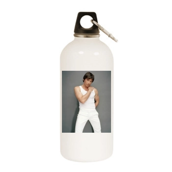 Hugh Jackman White Water Bottle With Carabiner