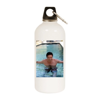 Hugh Jackman White Water Bottle With Carabiner