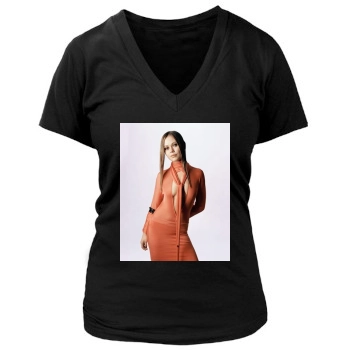 Alexis Dziena Women's Deep V-Neck TShirt