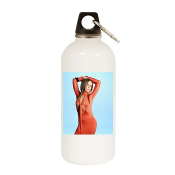 Alexis Dziena White Water Bottle With Carabiner