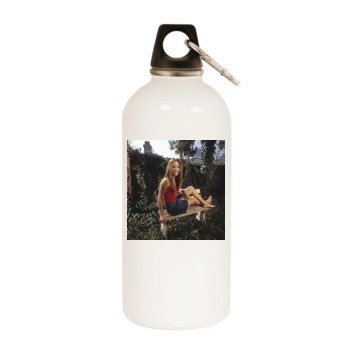 Amanda Bynes White Water Bottle With Carabiner