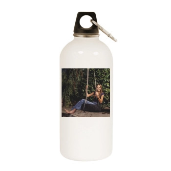 Amanda Bynes White Water Bottle With Carabiner