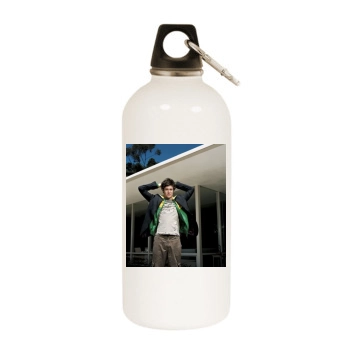 Adam Brody White Water Bottle With Carabiner