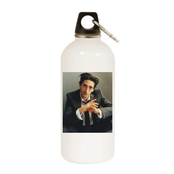 Adrien Brody White Water Bottle With Carabiner