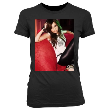 Ashley Tisdale Women's Junior Cut Crewneck T-Shirt