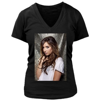 Ashley Tisdale Women's Deep V-Neck TShirt