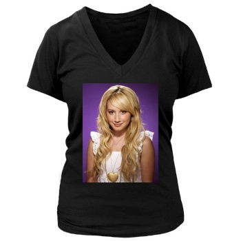 Ashley Tisdale Women's Deep V-Neck TShirt