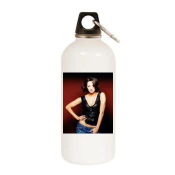 Asia Argento White Water Bottle With Carabiner