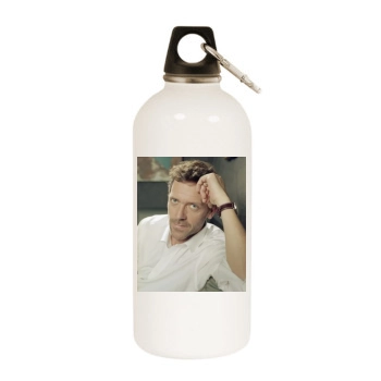 Hugh Laurie White Water Bottle With Carabiner