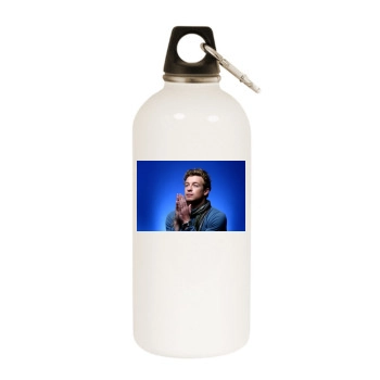 Simon Baker White Water Bottle With Carabiner