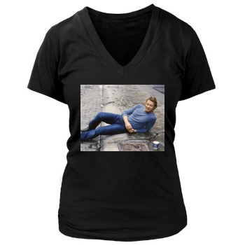 Simon Baker Women's Deep V-Neck TShirt