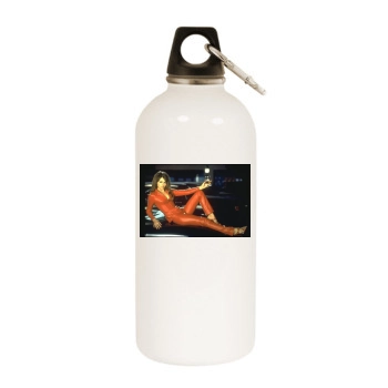 Elizabeth Hurley White Water Bottle With Carabiner