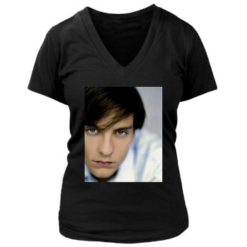 Tobey Maguire Women's Deep V-Neck TShirt