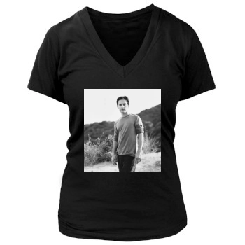 Tobey Maguire Women's Deep V-Neck TShirt