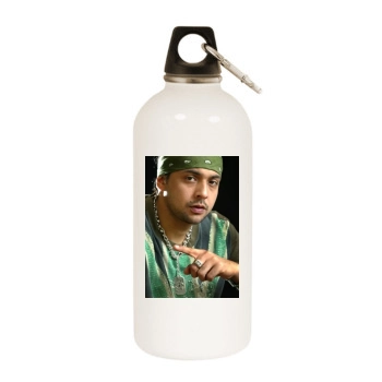 Sean Paul White Water Bottle With Carabiner