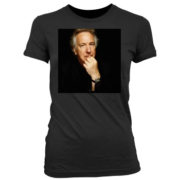 Alan Rickman Women's Junior Cut Crewneck T-Shirt