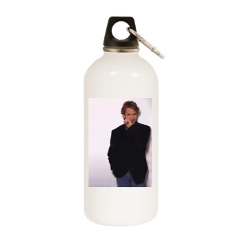 Alan Rickman White Water Bottle With Carabiner