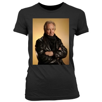 Alan Rickman Women's Junior Cut Crewneck T-Shirt