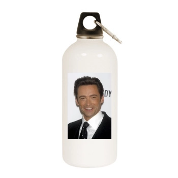 Hugh Jackman White Water Bottle With Carabiner